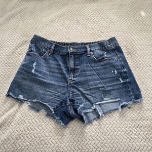 Aerie Dark Blue Distressed Denim Women's Shorts